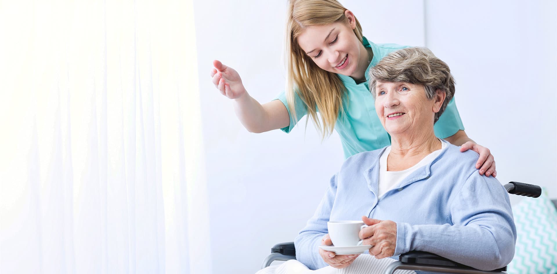 caregiver guiding the patient